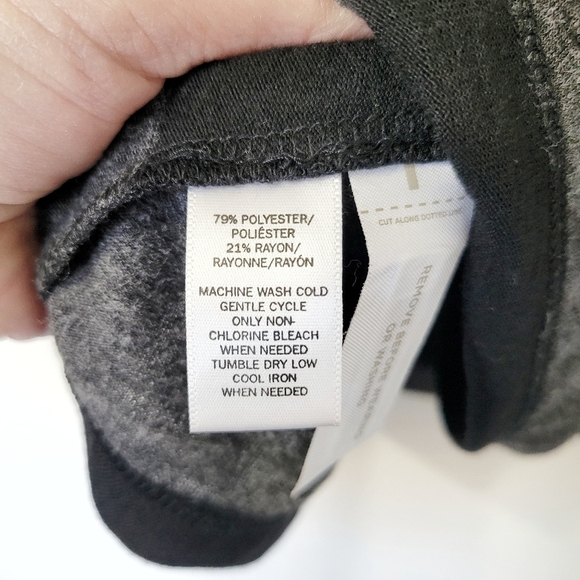 NWT LOFT Ann Taylor Long Sleeve Cowl Neck Black Gray Striped Dress Size Small - Picture 11 of 11